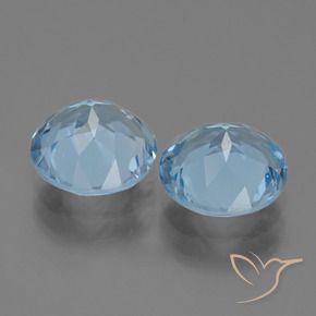 Pedras preciosas de Topázio Céu azul natural de 6.40 ct, Redondo, VS