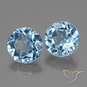Pedras preciosas de Topázio Azul Suíço natural de 5.97 ct, Redondo, VS