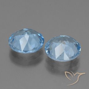 Pedras preciosas de Topázio Azul Suíço natural de 5.97 ct, Redondo, VS
