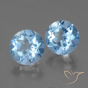 Pedras preciosas de Topázio Azul Suíço natural de 5.99 ct, Redondo, VS