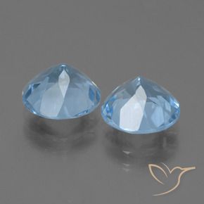 Pedras preciosas de Topázio Azul Suíço natural de 5.99 ct, Redondo, VS