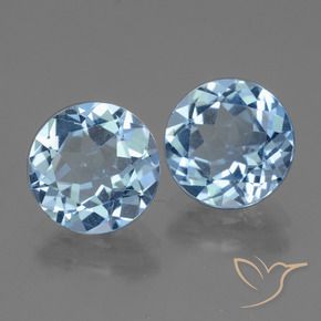 Pedras preciosas de Topázio Céu azul natural de 5.69 ct, Redondo, VVS