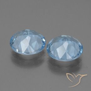 Pedras preciosas de Topázio Céu azul natural de 5.69 ct, Redondo, VVS