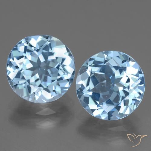 6.51ctw Natural Azul Suíço Topázio, Redondo, VVS