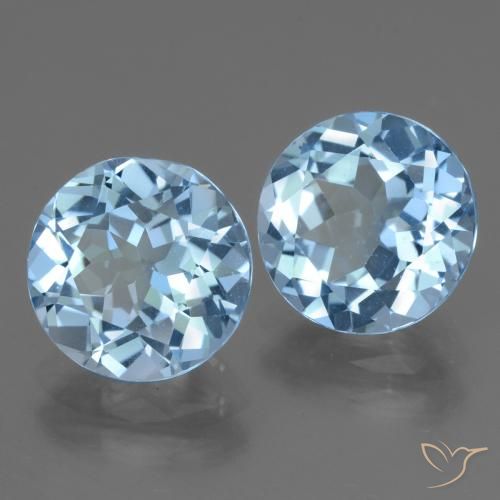 Pedras preciosas de Topázio Azul Suíço natural de 6.51 ct, Redondo, VVS