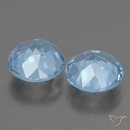 Pedras preciosas de Topázio Azul Suíço natural de 6.51 ct, Redondo, VVS