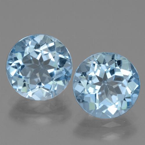 Pedras preciosas de Topázio Céu azul natural de 6.62 ct, Corte Redondo, VVS-VS