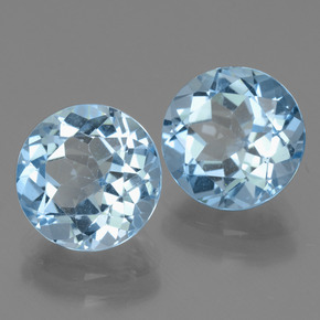 Pedras preciosas de Topázio Céu azul natural de 6.62 ct, Corte Redondo, VVS-VS