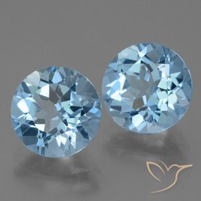 Pedras preciosas de topázio azul natural de 6,62 ct, corte redondo, VS