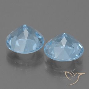 Pedras preciosas de topázio azul natural de 6,62 ct, corte redondo, VS