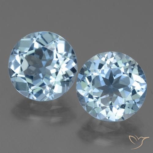 Pedras preciosas de topázio azul natural de 6,27 ct, corte redondo, VVS-VS