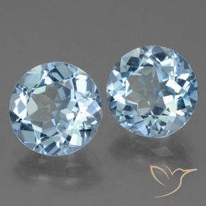 Pedras preciosas de topázio azul natural de 6,27 ct, corte redondo, VVS-VS