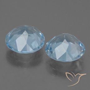 Pedras preciosas de topázio azul natural de 6,27 ct, corte redondo, VVS-VS