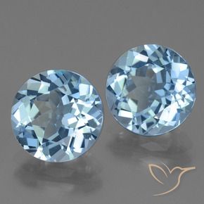 Pedras preciosas de Topázio Céu azul natural de 6.35 ct, Redondo, VVS-VS