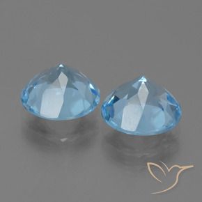 Pedras preciosas de Topázio Céu azul natural de 6.19 ct, Redondo, VVS-VS