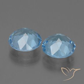 Pedras preciosas de Topázio Céu azul natural de 6.37 ct, Redondo, VVS-VS
