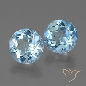 Pedras preciosas de topázio azul natural de 6,42 ct, corte redondo, VVS