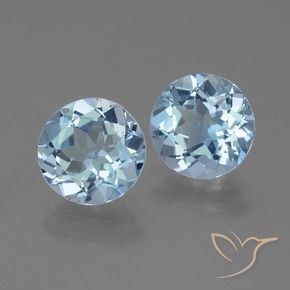 Pedras preciosas de Topázio Céu azul natural de 5.70 ct, Redondo, VVS-VS