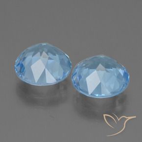 Pedras preciosas de Topázio Azul Suíço natural de 6.70 ct, Redondo, VVS-VS