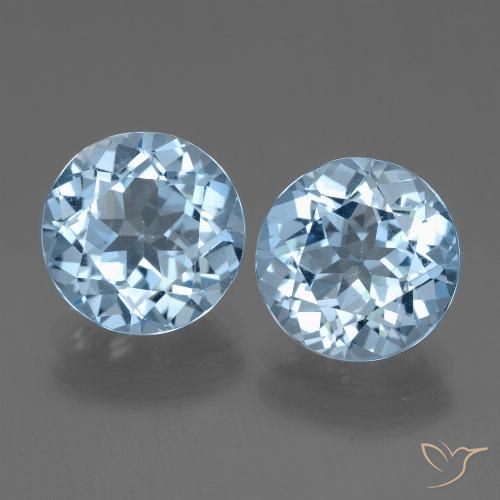 6.64ctw Natural Azul Suíço Topázio, Redondo, VVS-VS