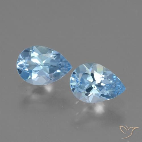 1.61ctw Natural Céu azul Topázio, Formato de pêra, VVS-VS
