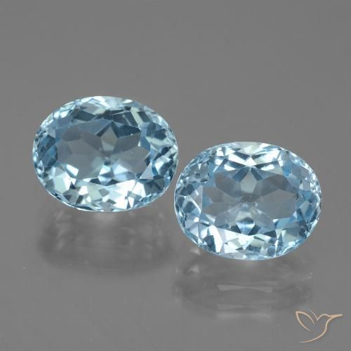 7.31ctw Natural Céu azul Topázio, oval, VVS-VS