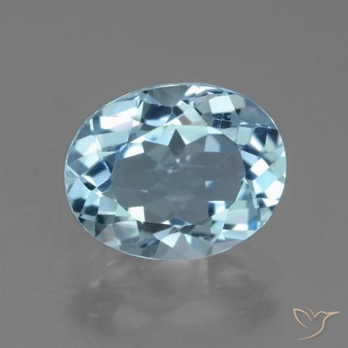 Topázio azul natural 3,29ct, corte oval, VVS