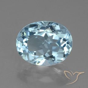 Topázio azul natural 3,29ct, corte oval, VVS