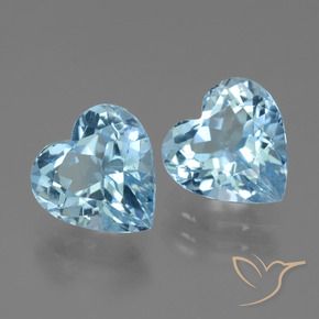 Pedras preciosas de Topázio Céu azul natural de 6.32 ct, Coração, VVS