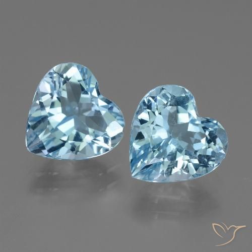 5.69ctw Natural Azul Suíço Topázio, Coração, VVS-VS