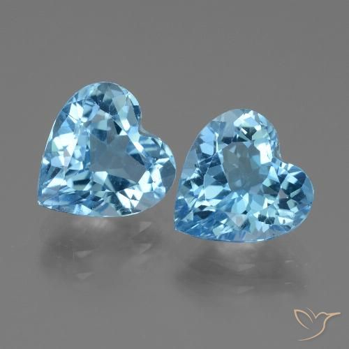 6.23ctw Natural Azul Suíço Topázio, Coração, VS