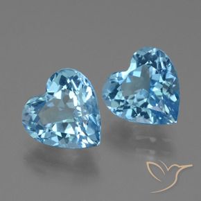 Pedras preciosas de Topázio Azul Suíço natural de 6.23 ct, Coração, VS