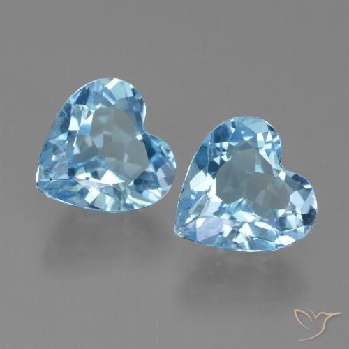 5.58ctw Natural Azul Suíço Topázio, Coração, VVS