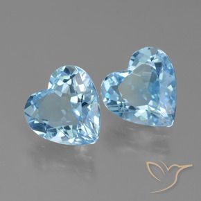 Pedras preciosas de Topázio Azul Suíço natural de 5.58 ct, Coração, VVS