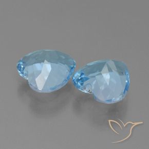 Pedras preciosas de Topázio Azul Suíço natural de 5.58 ct, Coração, VVS