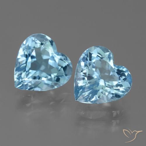 6.10ctw Natural Azul Suíço Topázio, Coração, VVS-VS