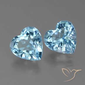 Pedras preciosas de Topázio Azul Suíço natural de 6.10 ct, Coração, VVS-VS