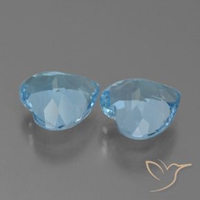 Pedras preciosas de Topázio Azul Suíço natural de 6.10 ct, Coração, VVS-VS