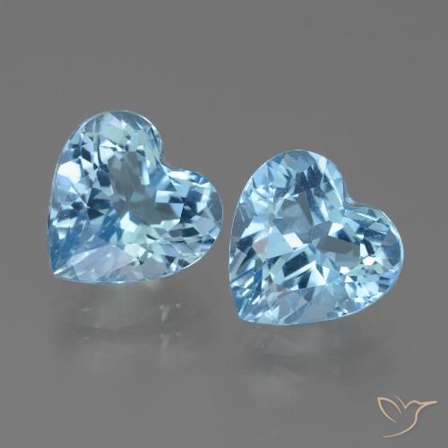 5.87ctw Natural Azul Suíço Topázio, Coração, VVS