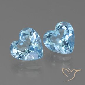 Pedras preciosas de Topázio Azul Suíço natural de 5.87 ct, Coração, VVS