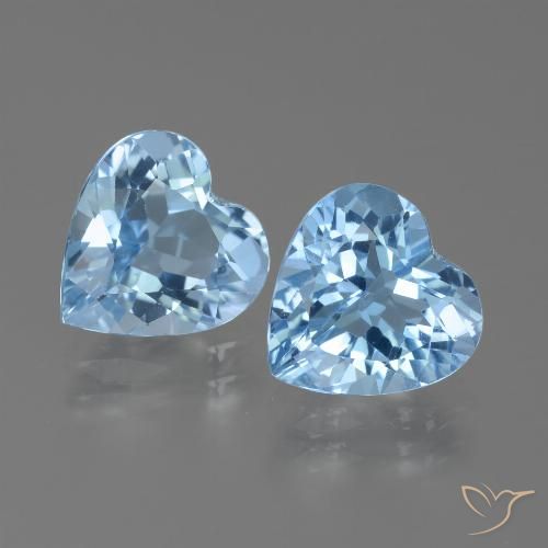 5.68ctw Natural Azul Suíço Topázio, Coração, VVS