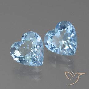 Pedras preciosas de Topázio Azul Suíço natural de 5.68 ct, Coração, VVS