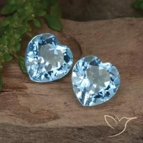 Pedras preciosas de Topázio Céu azul natural de 6.45 ct, Coração, VS