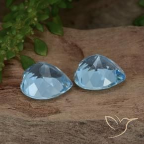 Pedras preciosas de Topázio Céu azul natural de 6.45 ct, Coração, VS