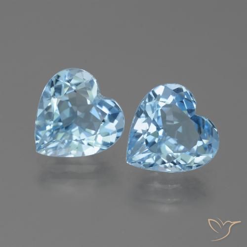 5.79ctw Natural Azul Suíço Topázio, Coração, VVS