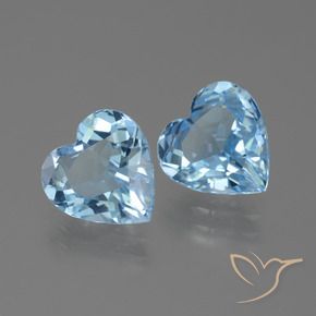 Pedras preciosas de Topázio Azul Suíço natural de 5.79 ct, Coração, VVS