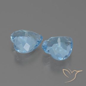 Pedras preciosas de Topázio Azul Suíço natural de 5.79 ct, Coração, VVS