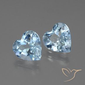 Pedras preciosas de Topázio Azul Suíço natural de 5.33 ct, Coração, VS