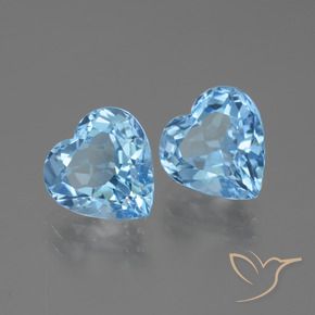 Pedras preciosas de Topázio Céu azul natural de 6.17 ct, Coração, VVS
