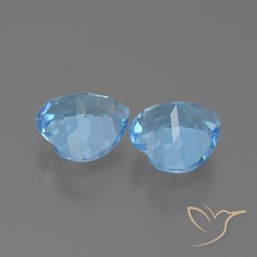 Pedras preciosas de Topázio Céu azul natural de 6.17 ct, Coração, VVS
